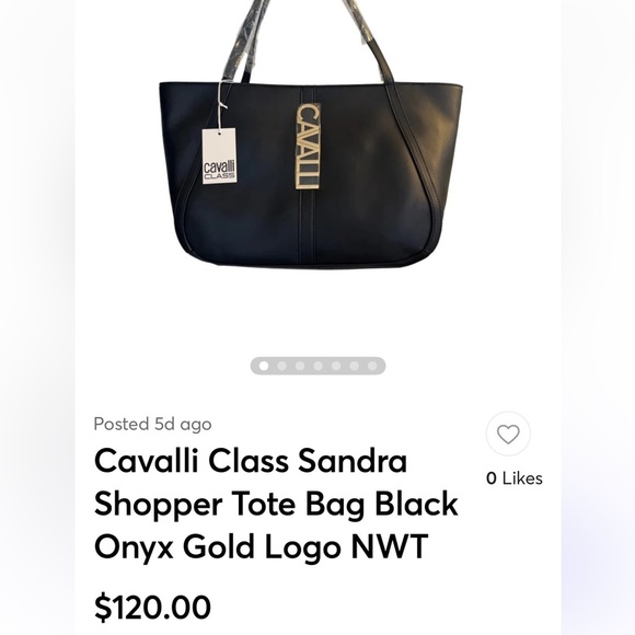 Cavalli Class Black Tote Bag - Picture 7 of 8